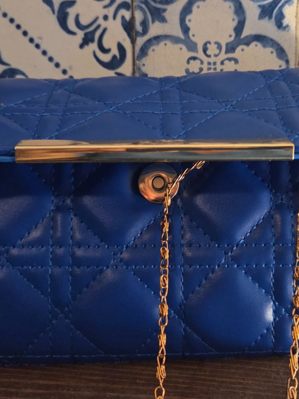 Dior large handbag with classic blue chained clutch - Picture 5 of 5